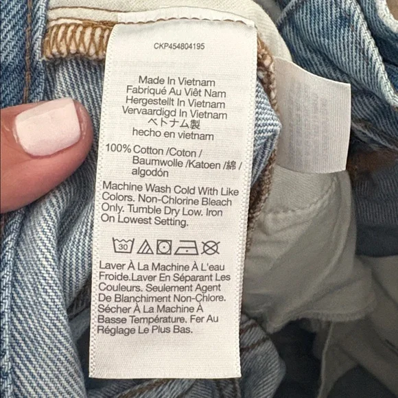 Madewell 100 % Cotton Shorts Relaxed Mid- Length Denim Shorts Size 26 - Picture 4 of 6